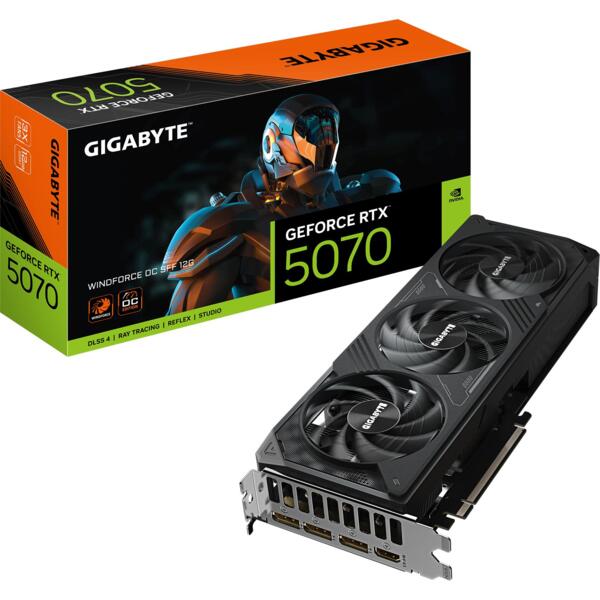 

Видеокарта GIGABYTE GeForce RTX 5070 12GB GDDR7 WINDFORCE OC (GV-N5070WF3OC-12GD)
