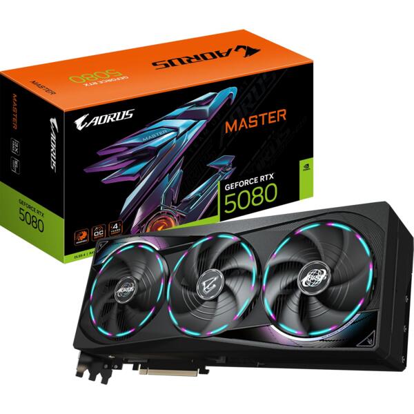 

Видеокарта GIGABYTE GeForce RTX 5080 16GB GDDR7 AORUS M (GV-N5080AORUS_M-16GD)