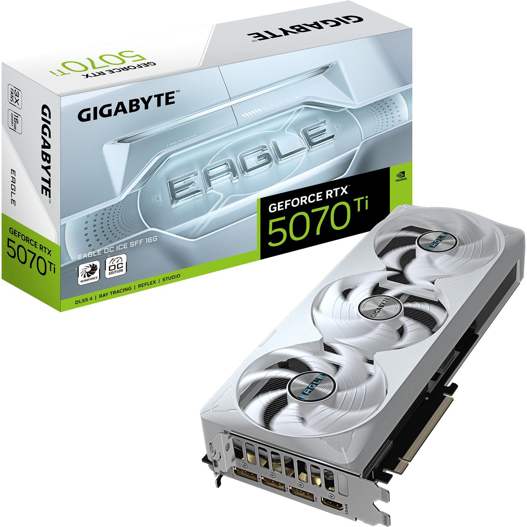 Видеокарта GIGABYTE GeForce RTX 5070 Ti 16GB GDDR7 EAGLE ICE OC (GV-N507TEAGLEOC_ICE-16GD) фото 1