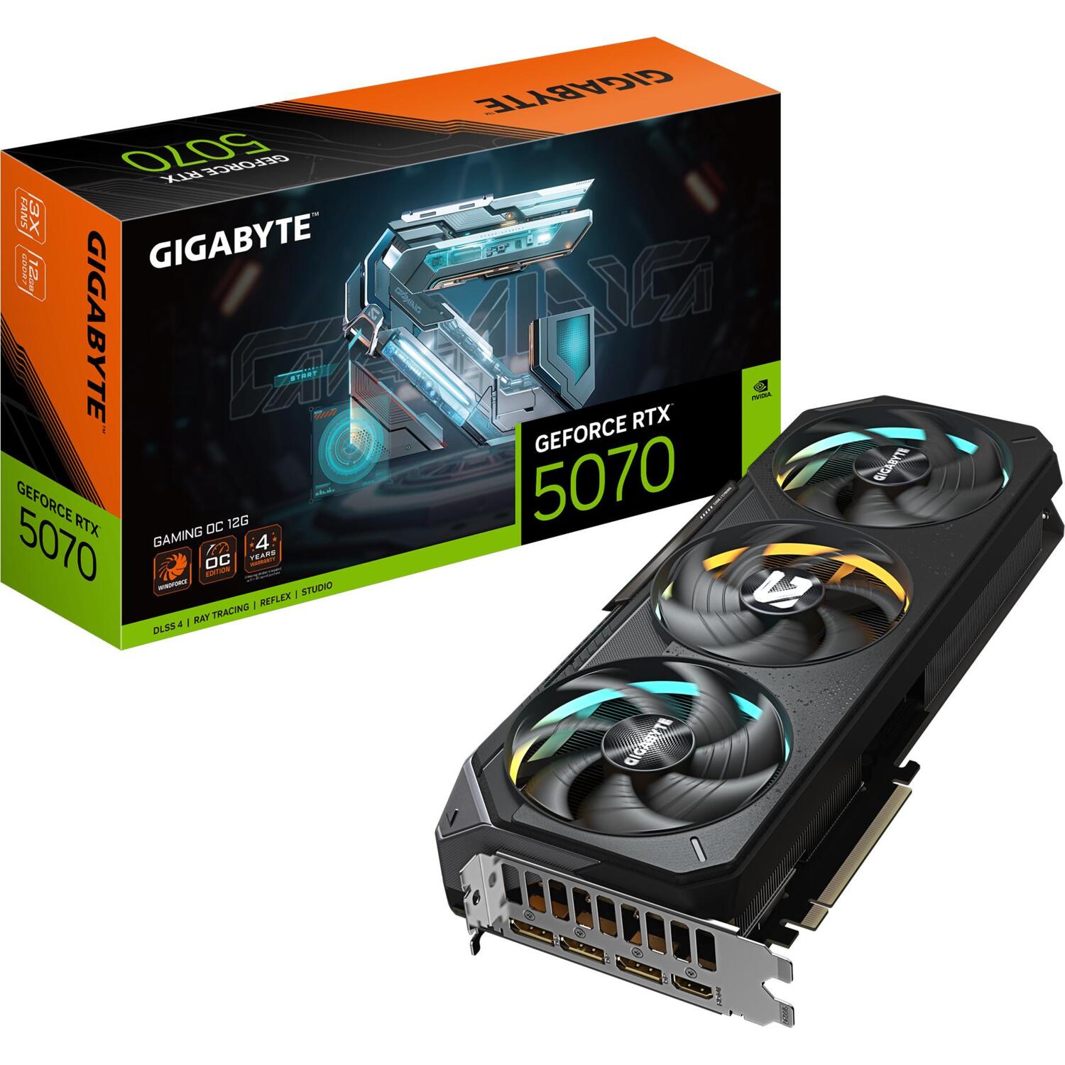 Відеокарта GIGABYTE GeForce RTX 5070 12GB GDDR7 GAMING OC (GV-N5070GAMING_OC-12GD)фото
