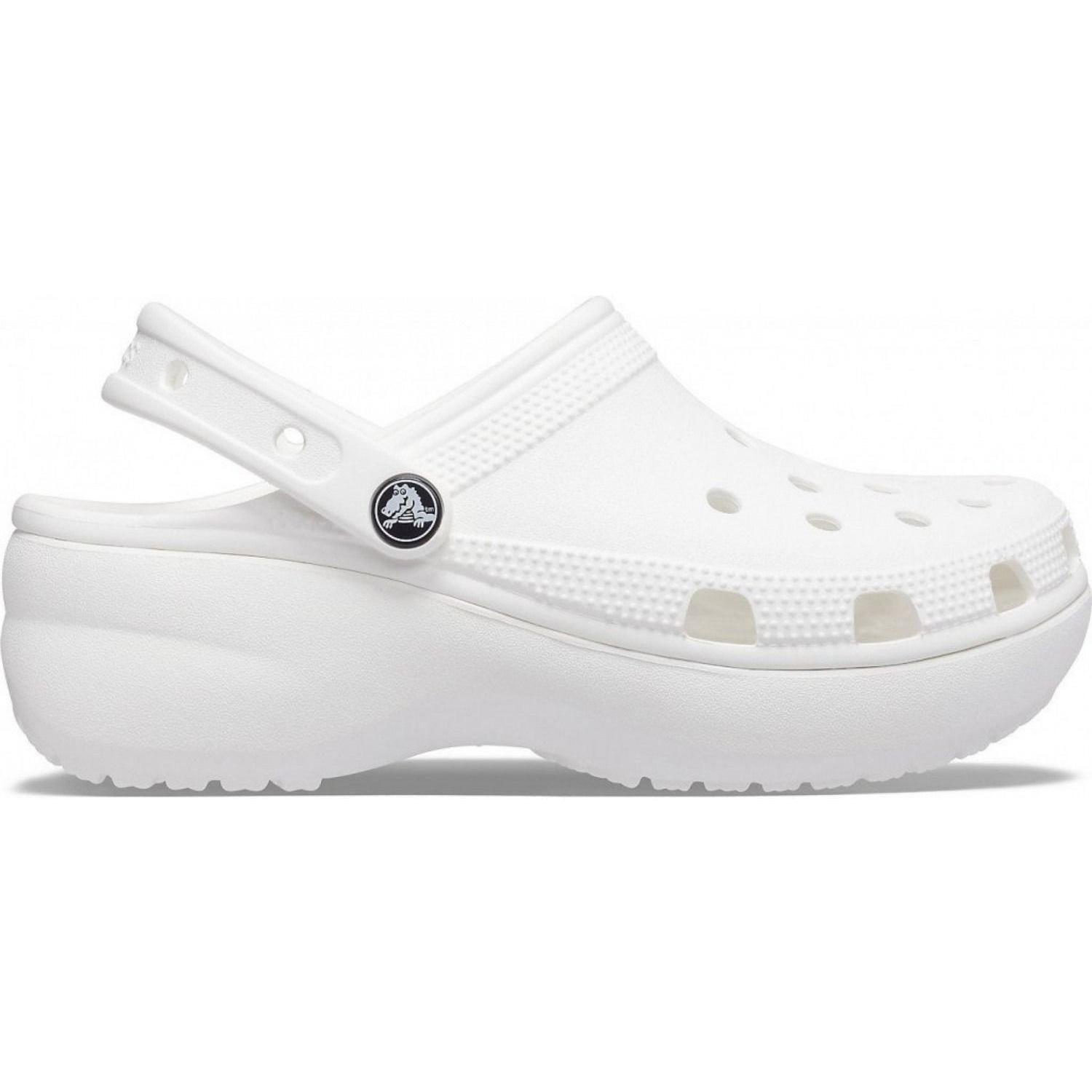 Кроксы Crocs Classic Platform Clog 206750-100 39 (W8 US US) белые фото 1
