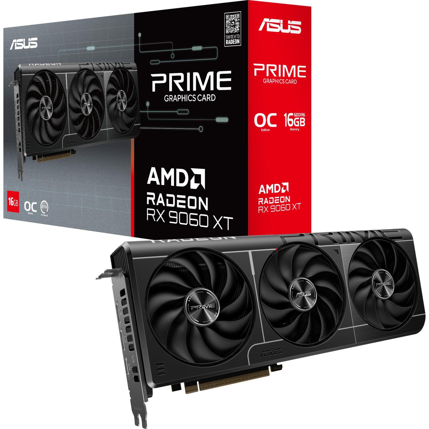 Відеокарта ASUS Radeon RX 9060 XT 16GB GDDR6 OC PRIME (90YV0LF1-M0NA00)фото