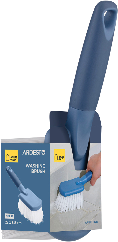 Щітка для миття ARDESTO 22х6.8см з ручкою блакитнийфото1