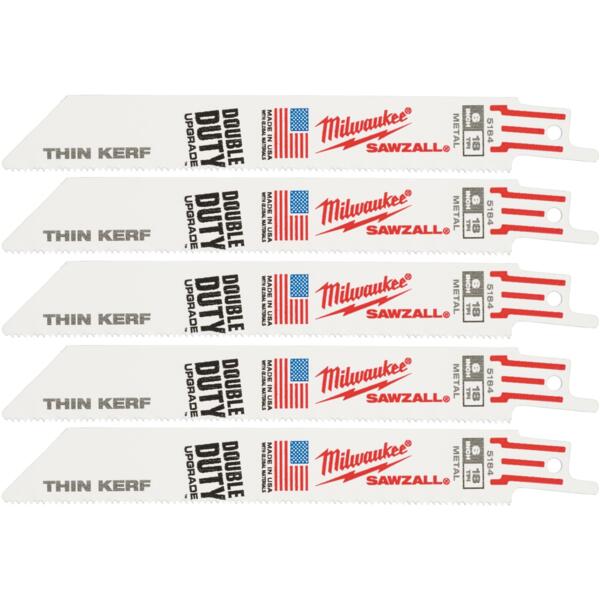 

Полотно пилочное для сабельной пилы Milwaukee THIN KERF, 5шт (48475184)