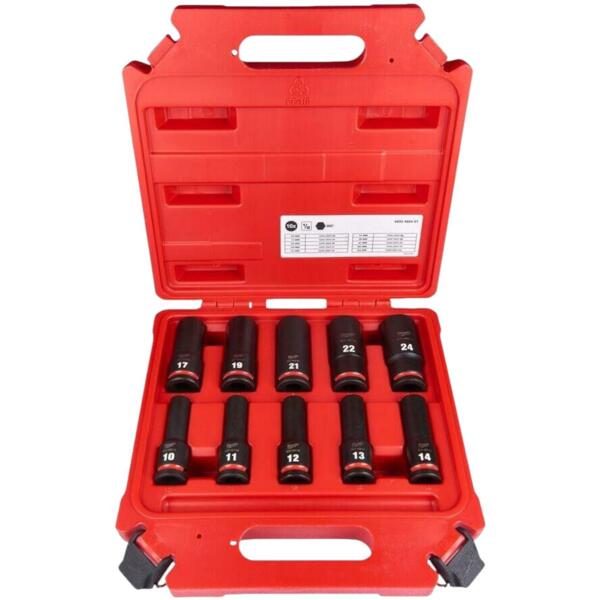 

Набор торцевых головок Milwaukee, ударные, 1/2"", 10шт, 10-24мм, кейс (4932480457)