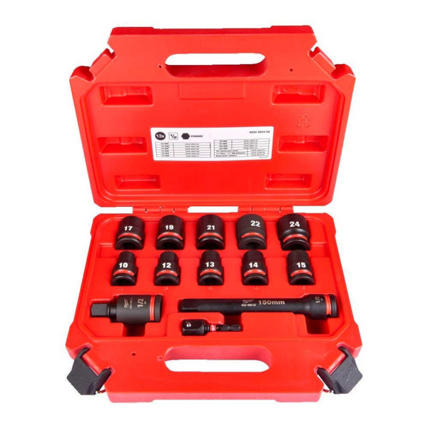 

Набор торцевых головок Milwaukee, 1/2", 13шт, 10-24мм, кейс (4932480456)