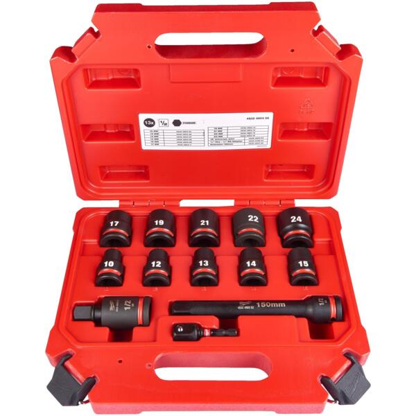 

Набор торцевых головок Milwaukee, 1/2", 13шт, 10-24мм, кейс (4932480456)