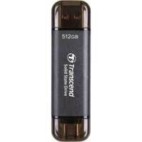 Портативний SSD Transcend 512GB USB 3.1 Gen 2 Type-A + Type-C Black (TS512GESD310C)