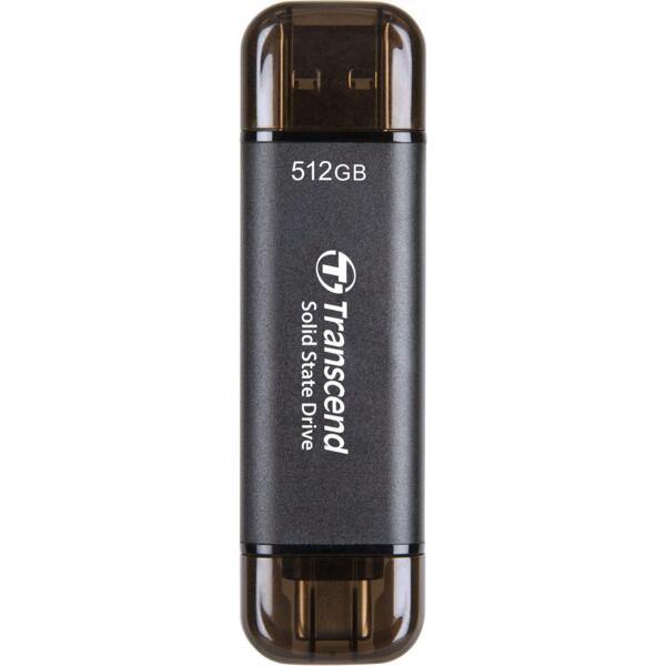 

Портативный SSD Transcend 512GB USB 3.1 Gen 2 Type-A + Type-C Black (TS512GESD310C)