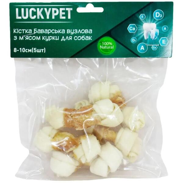 

Лакомства для собак Lucky Pet Кость Баварская узловая №1 с мясом курицы 8-10 см 5 шт