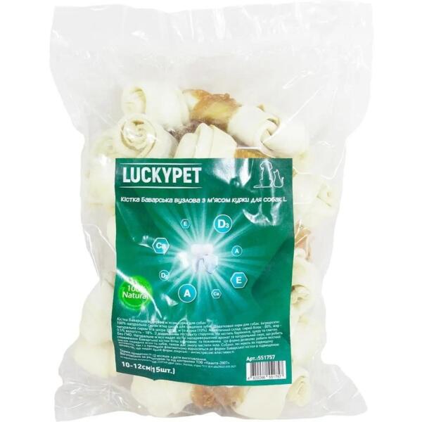 

Лакомства для собак Lucky Pet Кость Баварская узловая №2 L с мясом курицы 10-12 см 15 шт