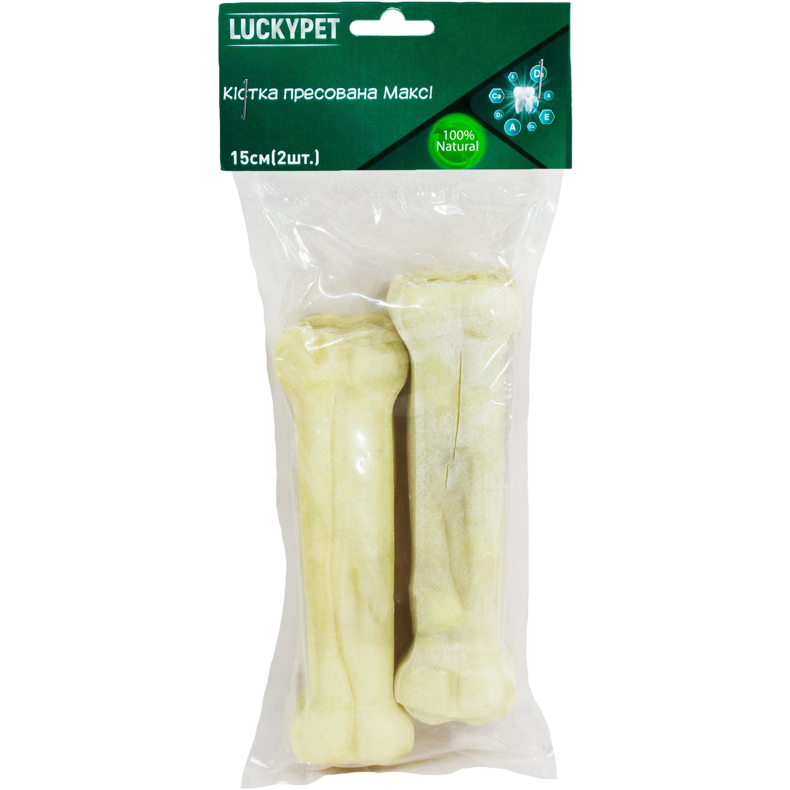 Лакомства для собак Lucky Pet Кость прессованная Макси 15 см 2 шт фото 1