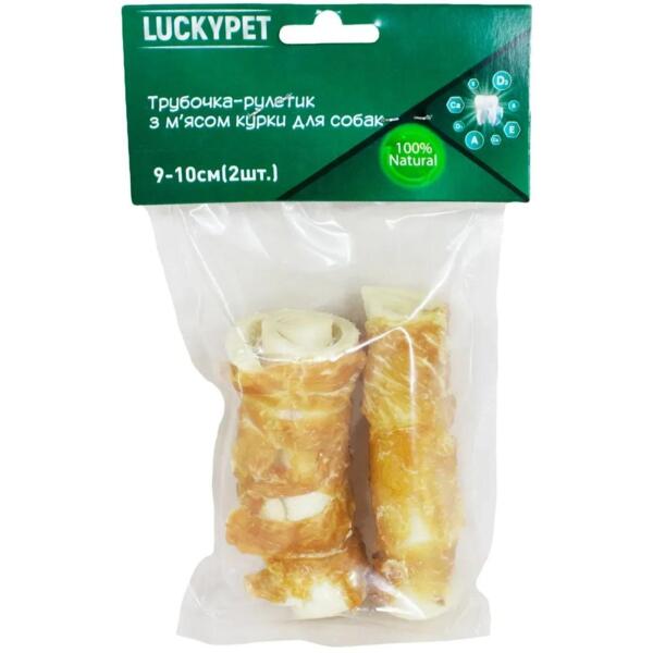 

Лакомства для собак Lucky Pet Трубочка рулетик №4 с мясом курицы 9-10 см 2 шт