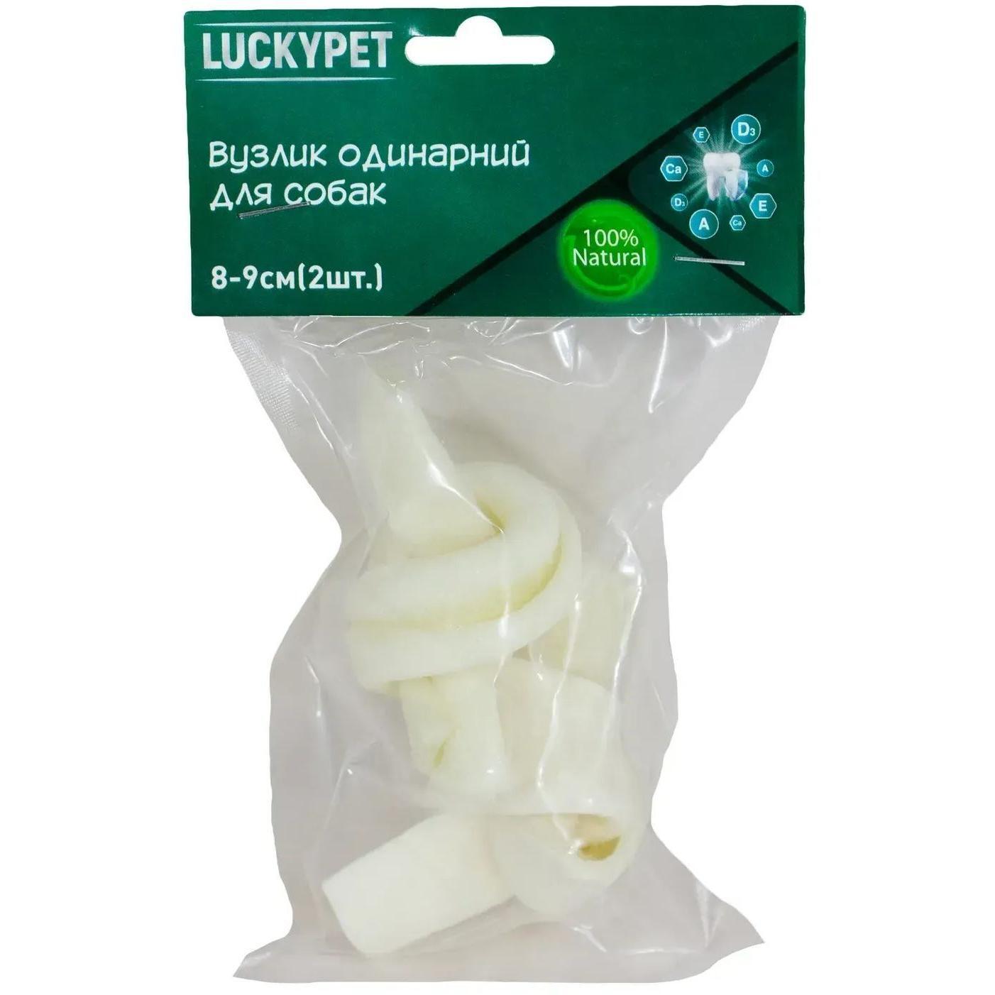 Лакомства для собак Lucky Pet Узелок одинарный №2 8-9 см 2 шт фото 1