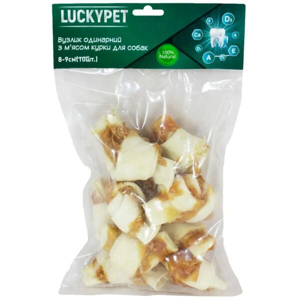 Лакомства для собак Lucky Pet Узелок одинарный №2 с мясом курицы 8-9 см 10 шт
