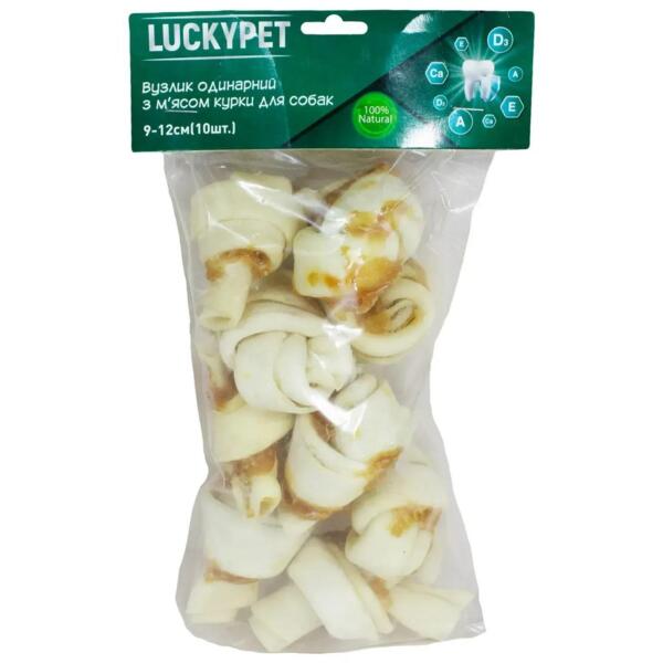 

Лакомства для собак Lucky Pet Узелок одинарный №3 с мясом курицы 9-12 см 10 шт