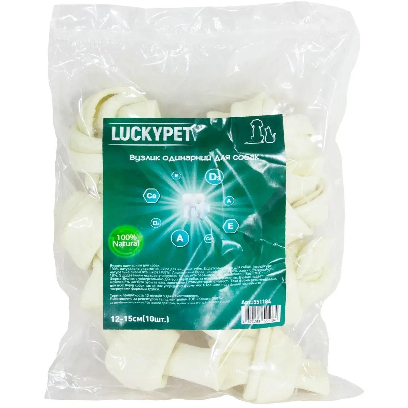 Ласощі для собак Lucky Pet Вузлик одинарний №4 12-15 см 10 штфото1