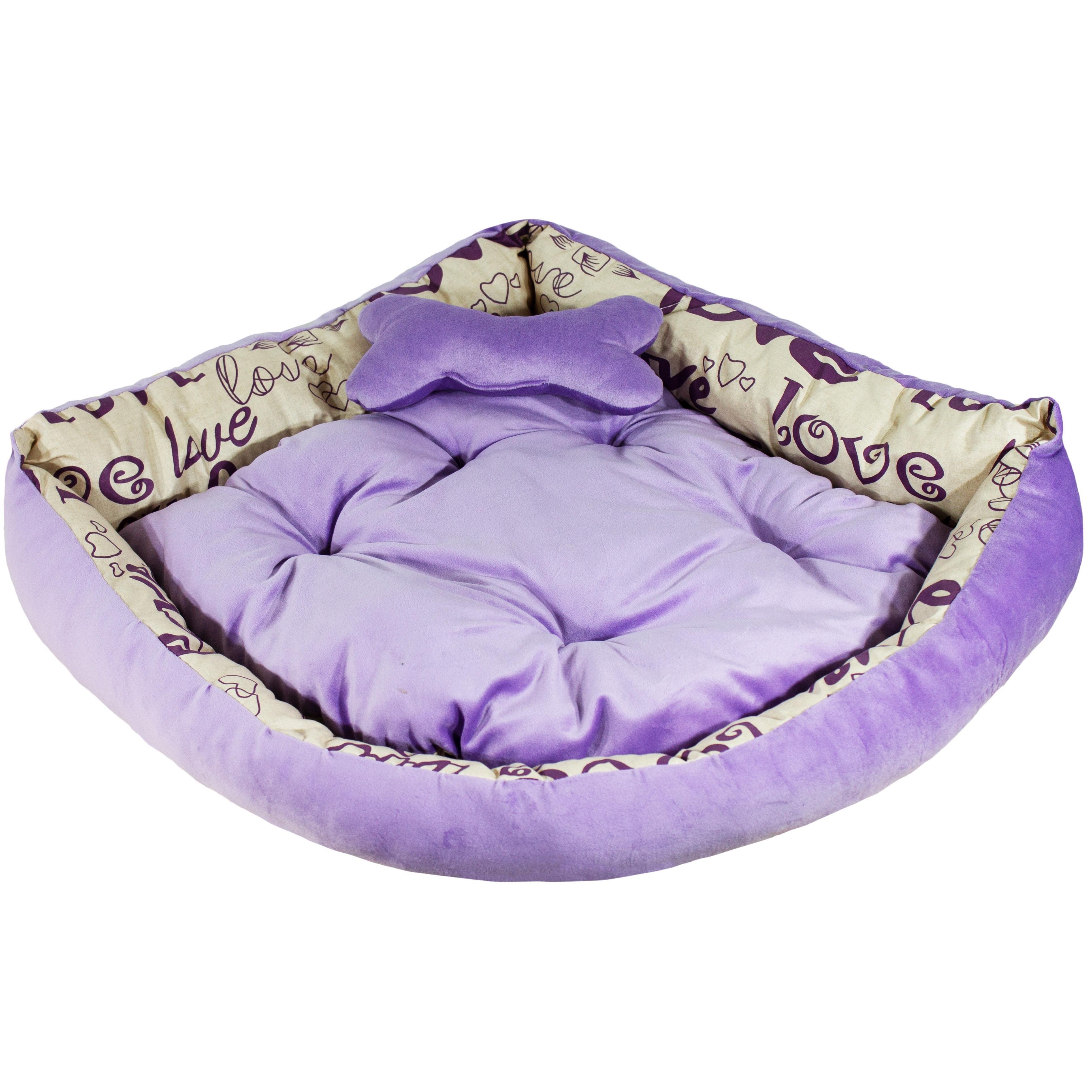 Лежак Lucky Pet Кутовий S Лаванда 50x50фото1