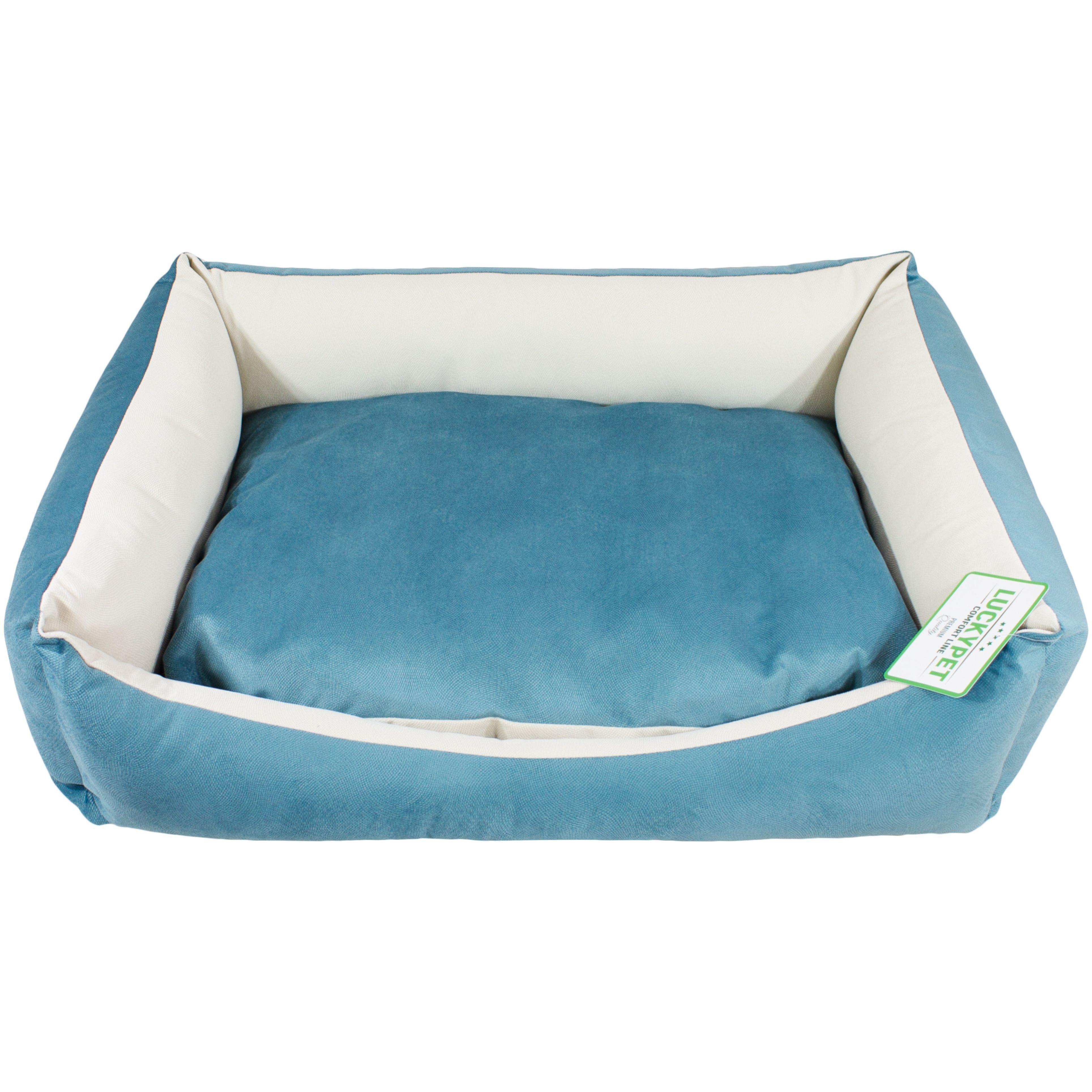 Лежак Lucky Pet №3 Лира-new Бирюзовый+Молочный 60x80x20 фото 1