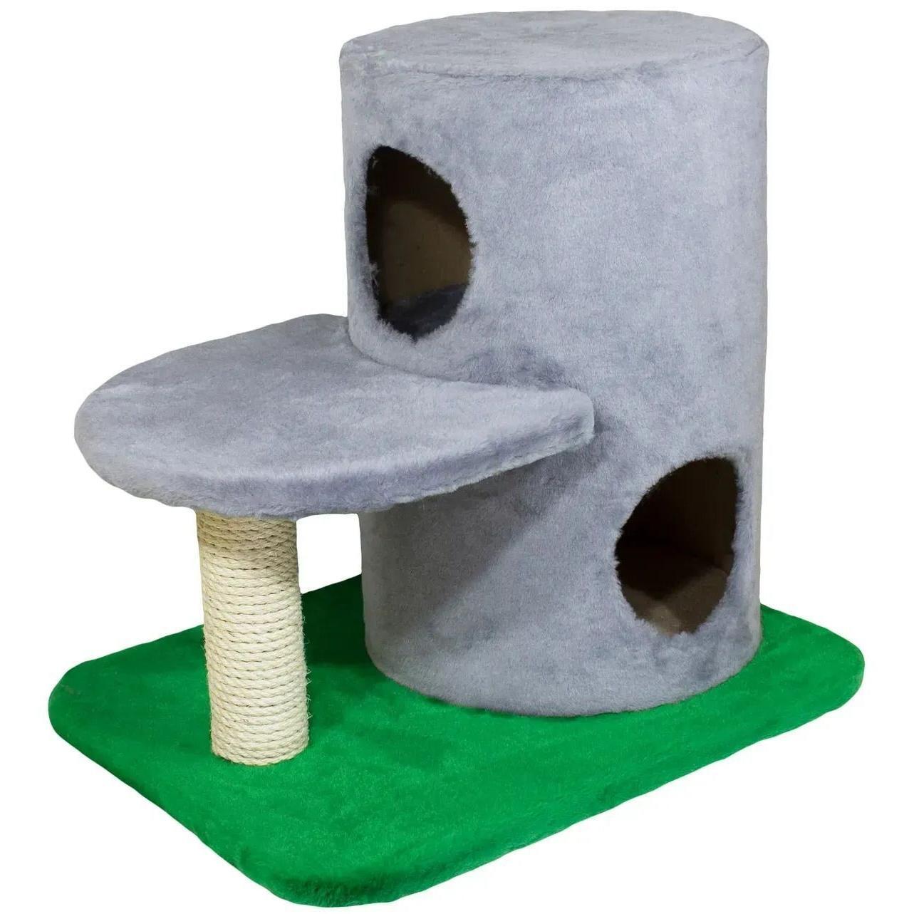 Дряпка-будиночок Lucky Pet сизалевий Вежа Сіра 54х57х45 смфото1