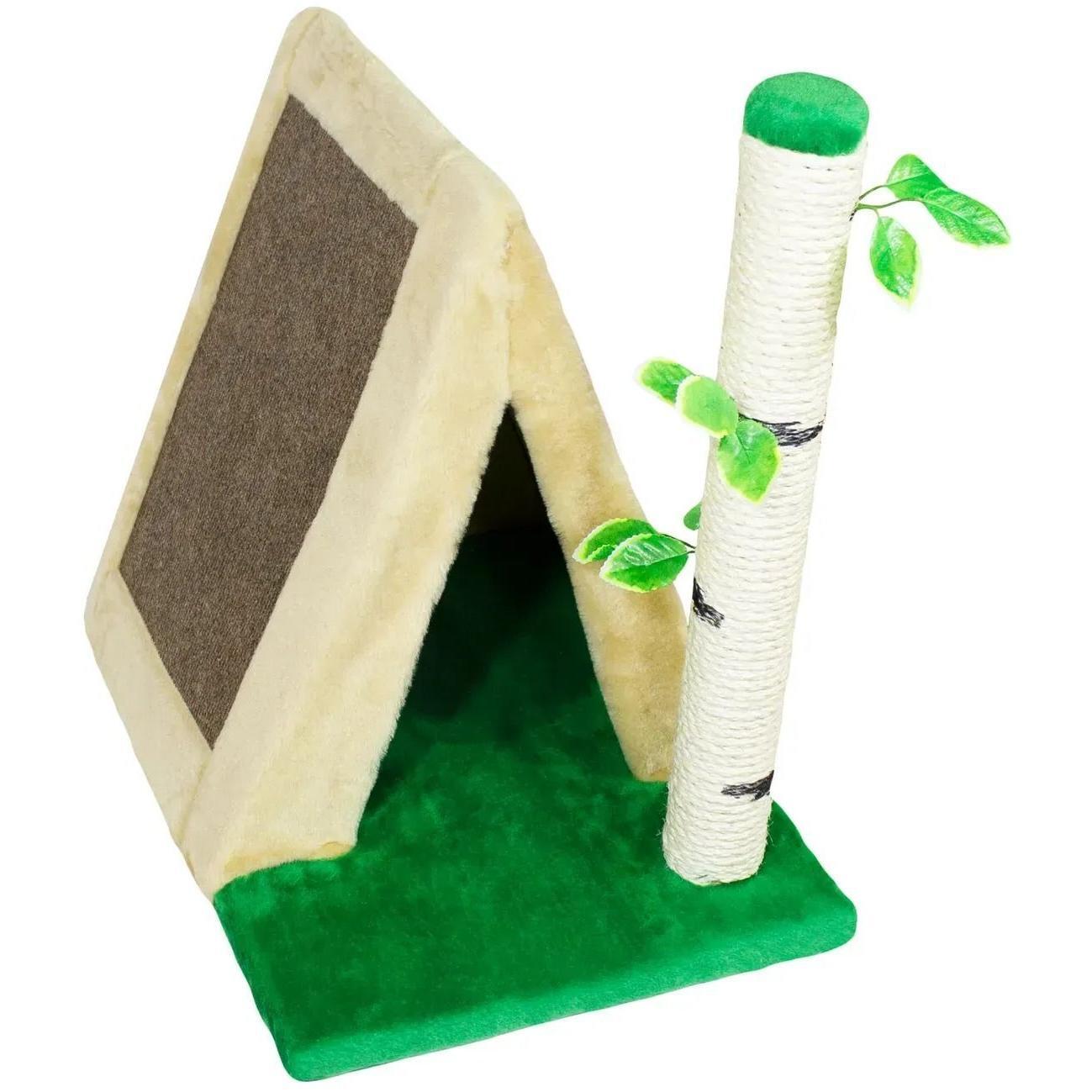 Когтеточка-домик Lucky Pet сизалевый Бивак Бежевый 50x33x46 см фото 1