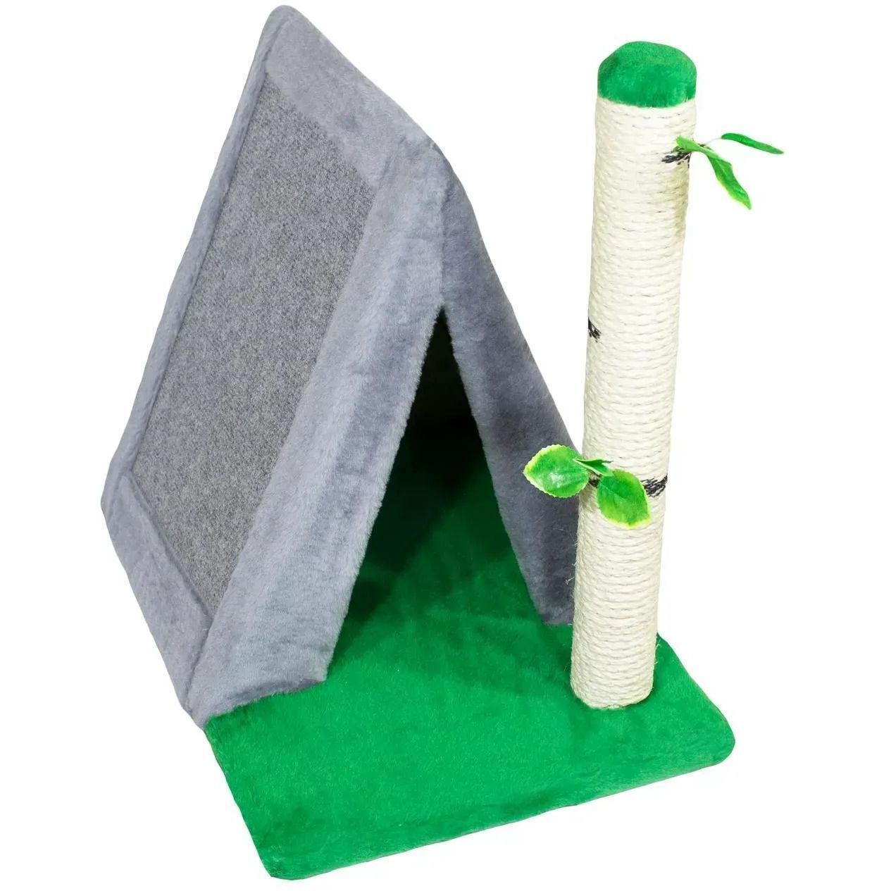 Когтеточка-домик Lucky Pet сизалевый Бивак Серый 50x33x46 см фото 1