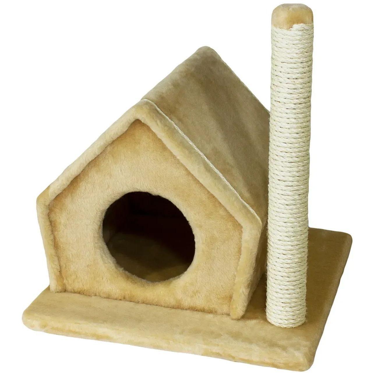 Когтеточка-домик Lucky Pet сизалевый Фани Бежевый 50x40x40 см фото 1