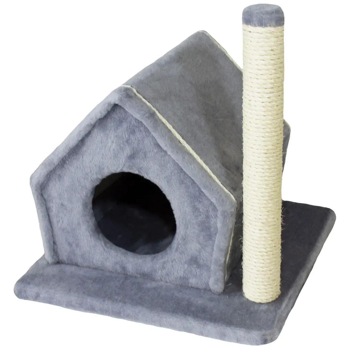 Когтеточка-домик Lucky Pet сизалевый Фани Серый 50x40x40 см фото 1
