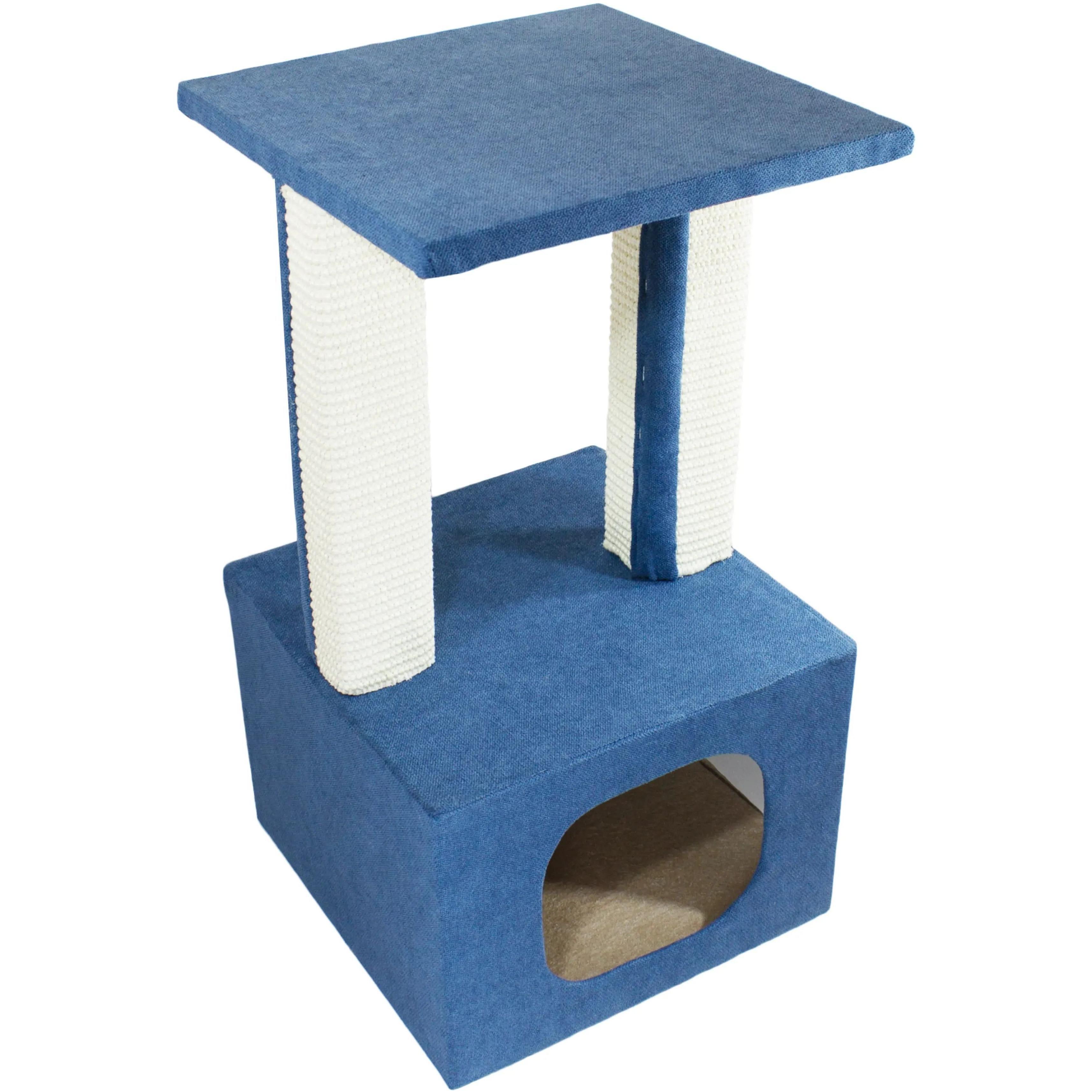 Когтеточка-домик Lucky Pet Грот Люкс синий 33x33x64 см фото 1