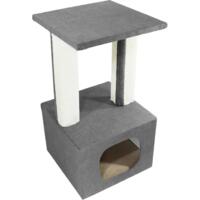 Когтеточка-домик Lucky Pet Грот Люкс серый 33x33x64 см