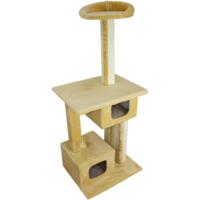 Когтеточка-домик Lucky Pet Говерла мех бежевый 54x54x129 см