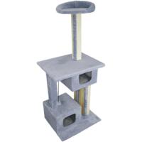 Когтеточка-домик Lucky Pet Говерла мех серый 54x54x129 см