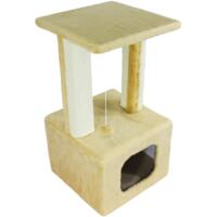 Когтеточка-домик Lucky Pet Грот Люкс мех бежевый 33x33x67 см