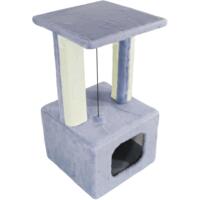 Когтеточка-домик Lucky Pet Грот Люкс мех серый 33x33x67 см