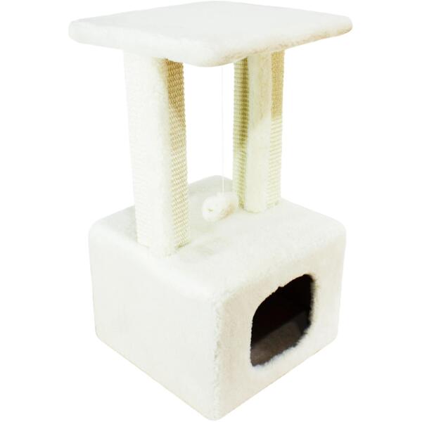 

Когтеточка-домик Lucky Pet мех белый 33x33x64 см