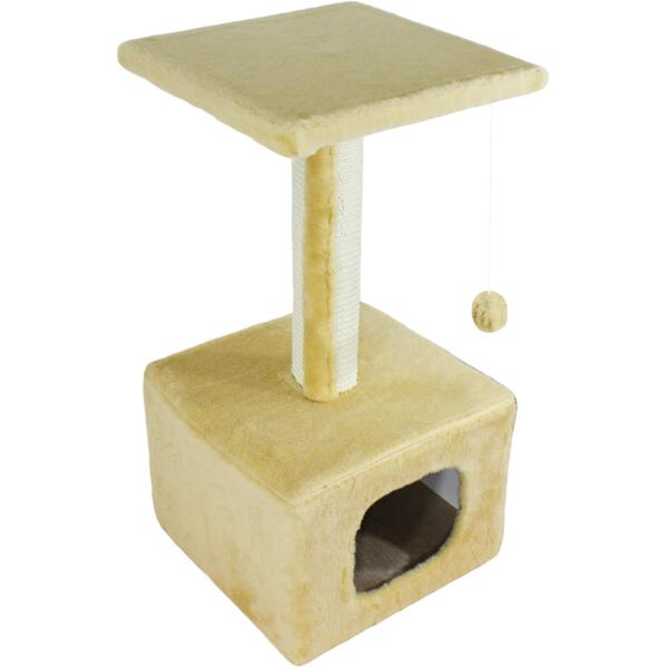 

Когтеточка-домик Lucky Pet Грот мех бежевый 33x33x67 см