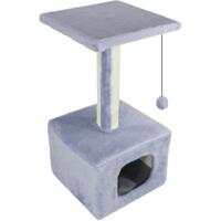 Когтеточка-домик Lucky Pet Грот мех серый 33x33x67 см