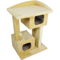Когтеточка-домик Lucky Pet Каньон мех бежевый 57x44x79 см