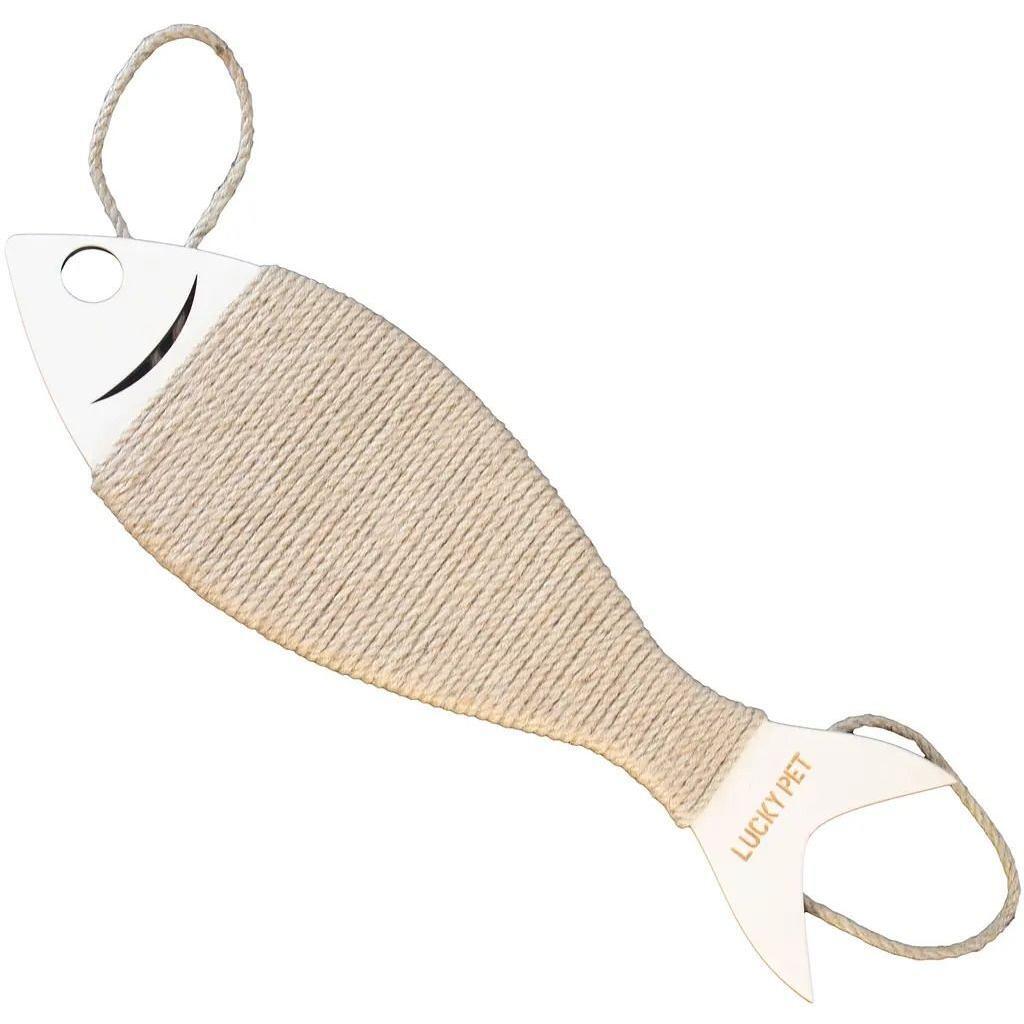 Когтеточка Lucky Pet плоская Рыба кремовый фото 1