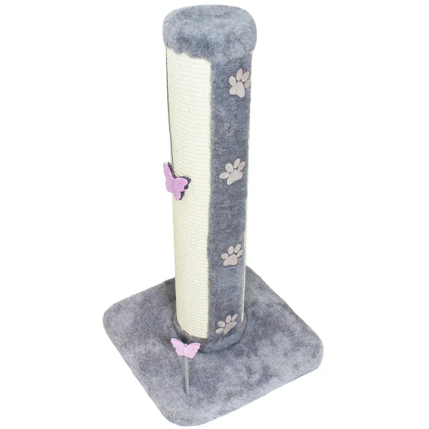 Когтеточка Lucky Pet Столбик круглый Люкс серый 38x38x73 см фото 1