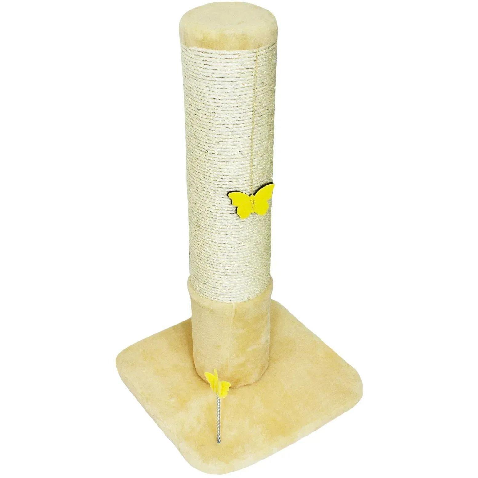 Когтеточка Lucky Pet Столбик круглый бежевый 38x38x73 см фото 1