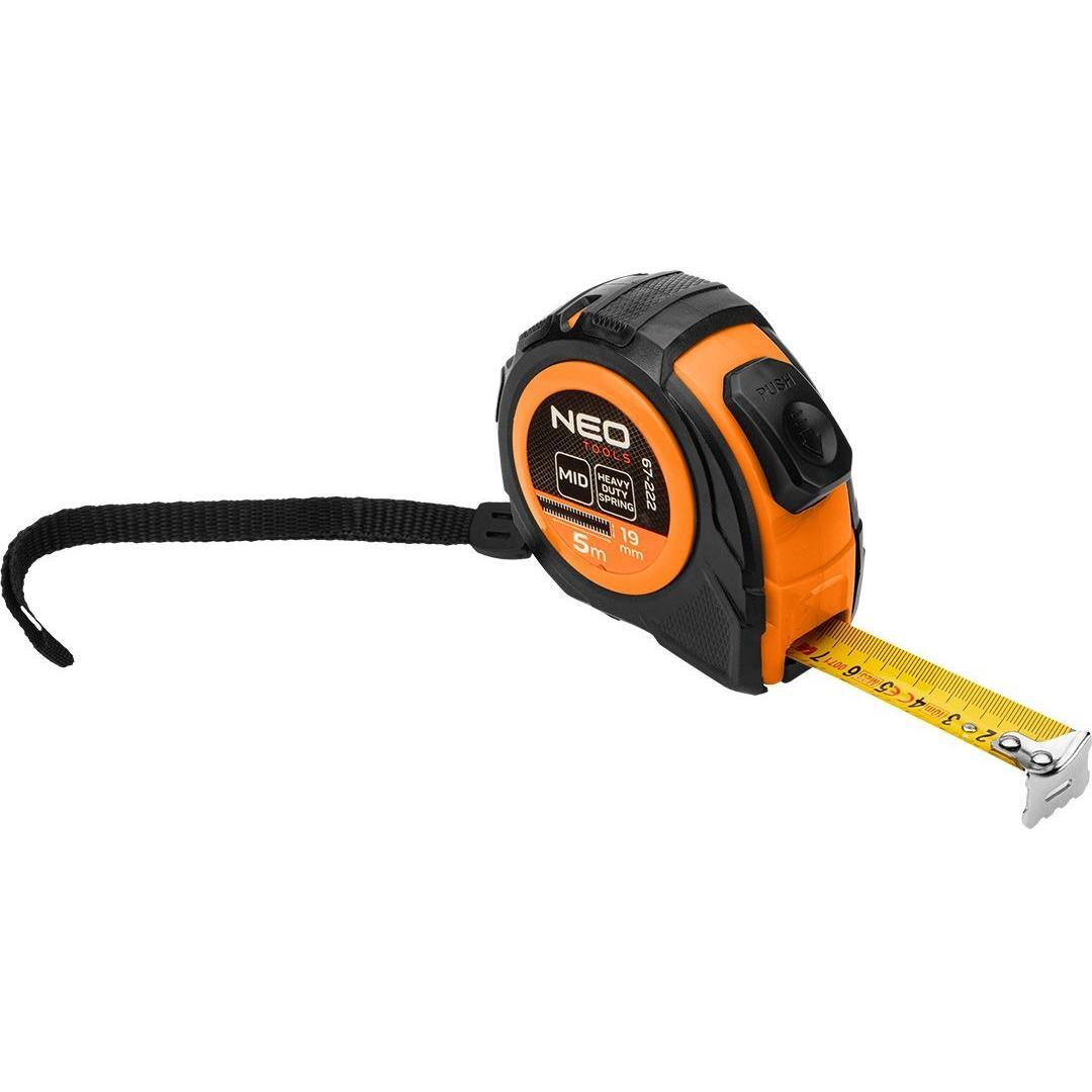 Рулетка Neo Tools 5м, 19мм, с фиксатором (67-222) фото