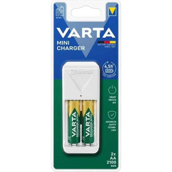

Зарядное устройство Varta Mini Charger + Аккумулятор NI-MH AA2100 мАч 2 шт. (57656101451)