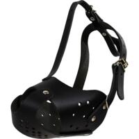 Намордник Lucky Pet Стафф кожаный сплошной черный 28см/9см