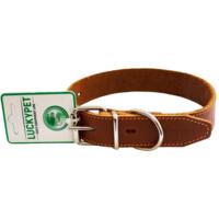 Ошейник Lucky Pet кожаный прошитый рыжий 3,0/37-51см