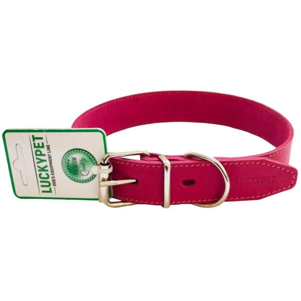 

Ошейник Lucky Pet кожаный прошитый розовый 2,0/32-42см