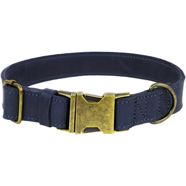 

Ошейник Lucky Pet кожаный двойной фурнитура синий 2,5/30-40см