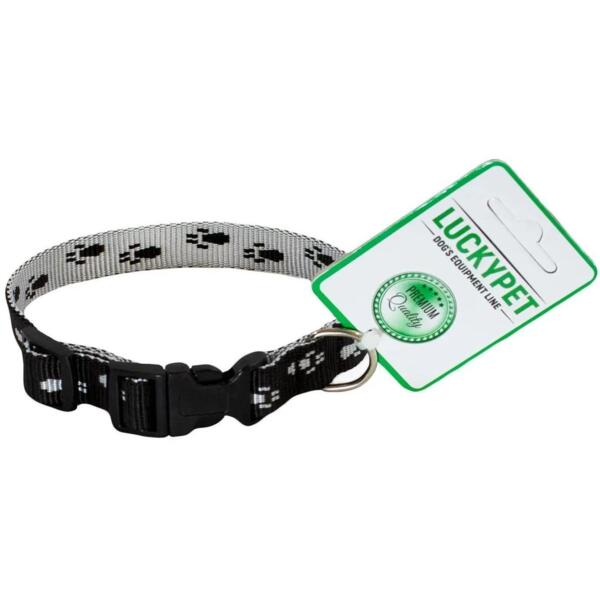 

Ошейник Lucky Pet капроновый Лапки черно-серый 1,0см/16-28см