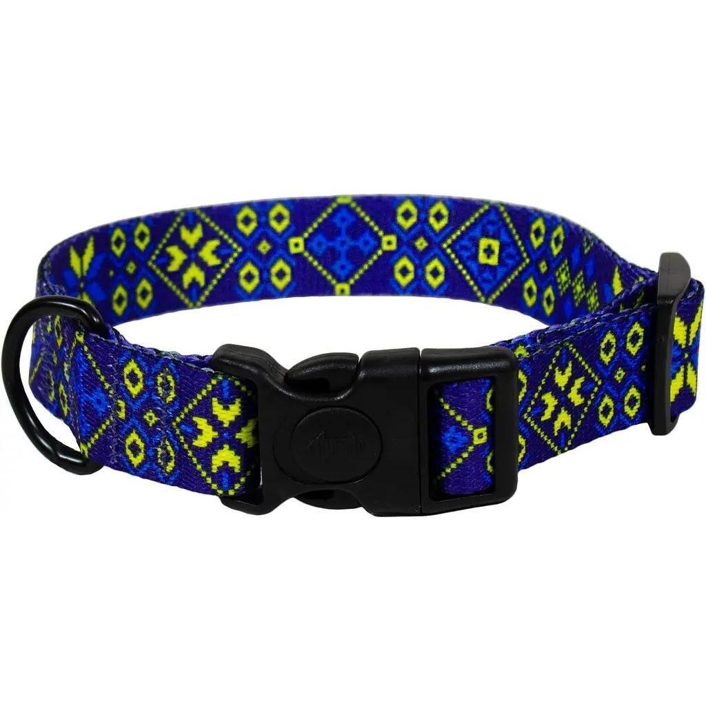 Нашийник Lucky Pet капроновий Вишиванка блакитний 25мм/43-66смфото1