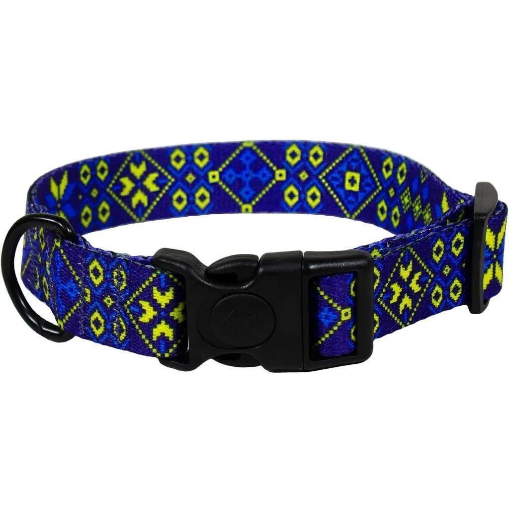 Нашийник Lucky Pet капроновий Вишиванка блакитний 25мм/35-45смфото